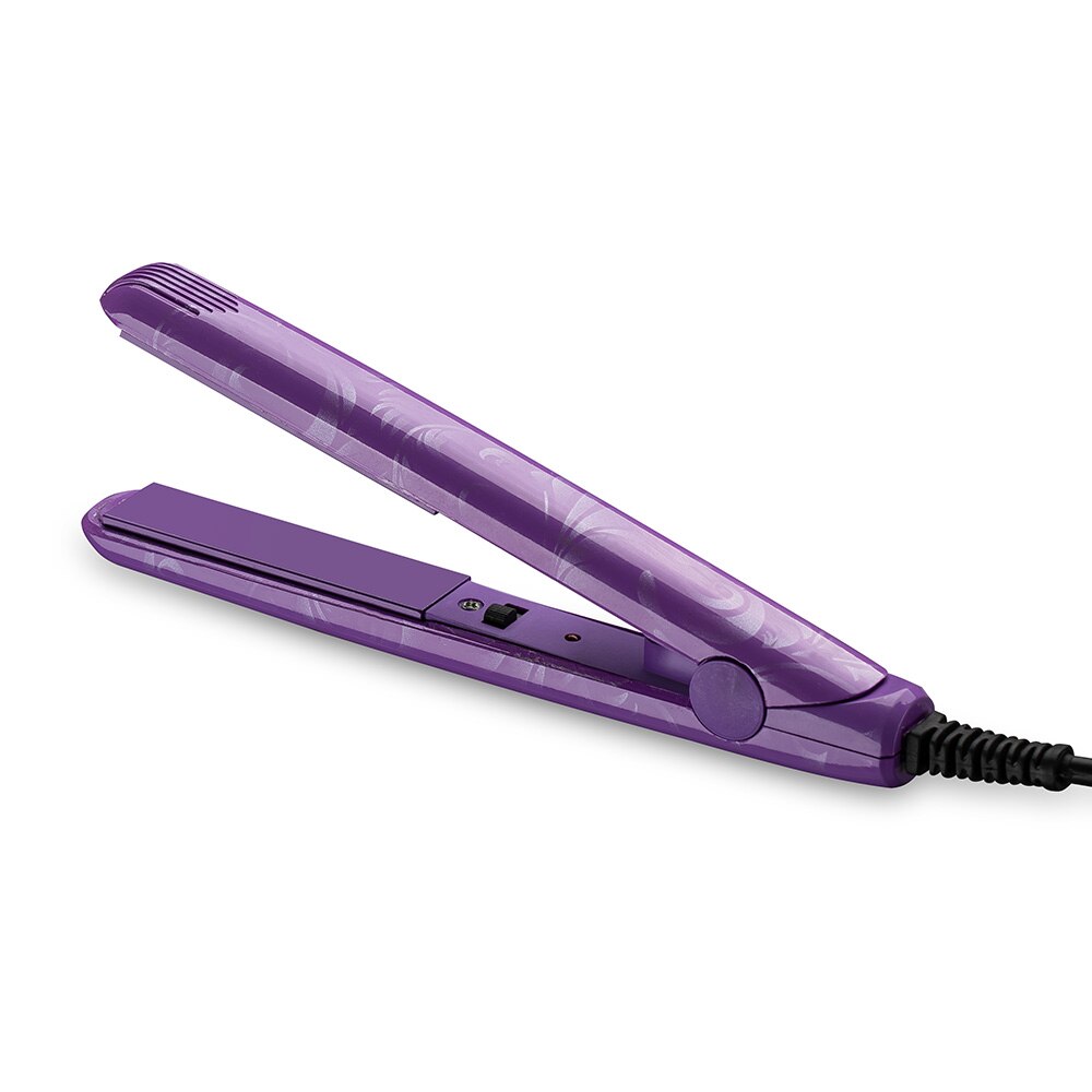 Electronic Ceramic Fast Hair Straightener Portable Mini Hair Flat Iron Wet/Dryer Straightening Irons EU: purple flower