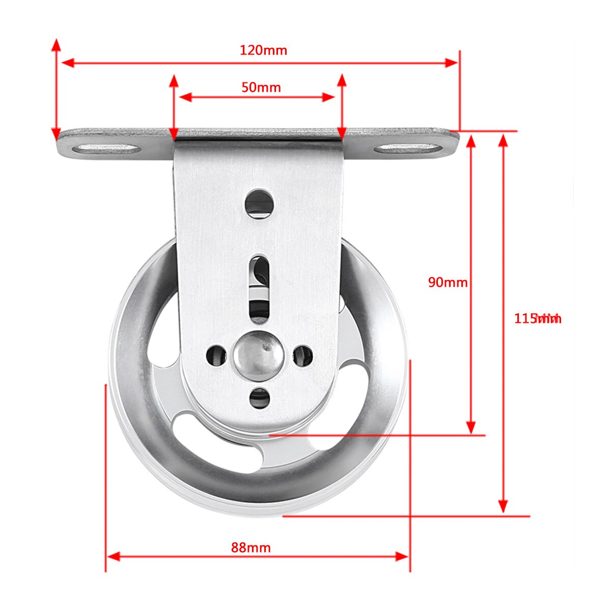 Fitness Pulley Cable System Aluminum Alloy Nylon Grooved Pulley Wall-mounted Rotating Silent Pulley DIY Lat Pulldown Attachments: 1