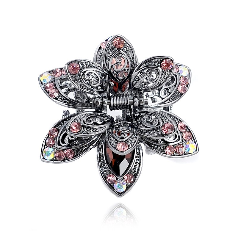 Vintage fleur cristal cheveux griffes pince strass épingle à cheveux cheveux bijoux charme cheveux accessoires pour les femmes