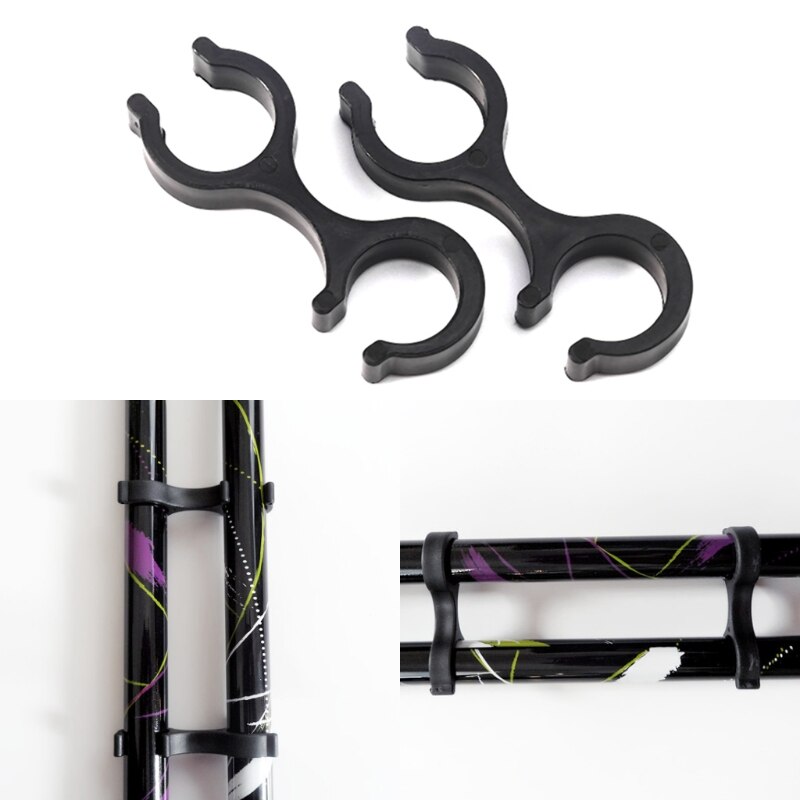 2pcs Walking Stick Buckle Trek Basket Rubber Tip Carbon Fiber Hike Poles Clasp 425E
