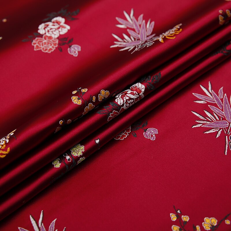 Tissu à fleurs de , brocart de soie, matériel de couture pour robes/vêtements, bricolage: 8