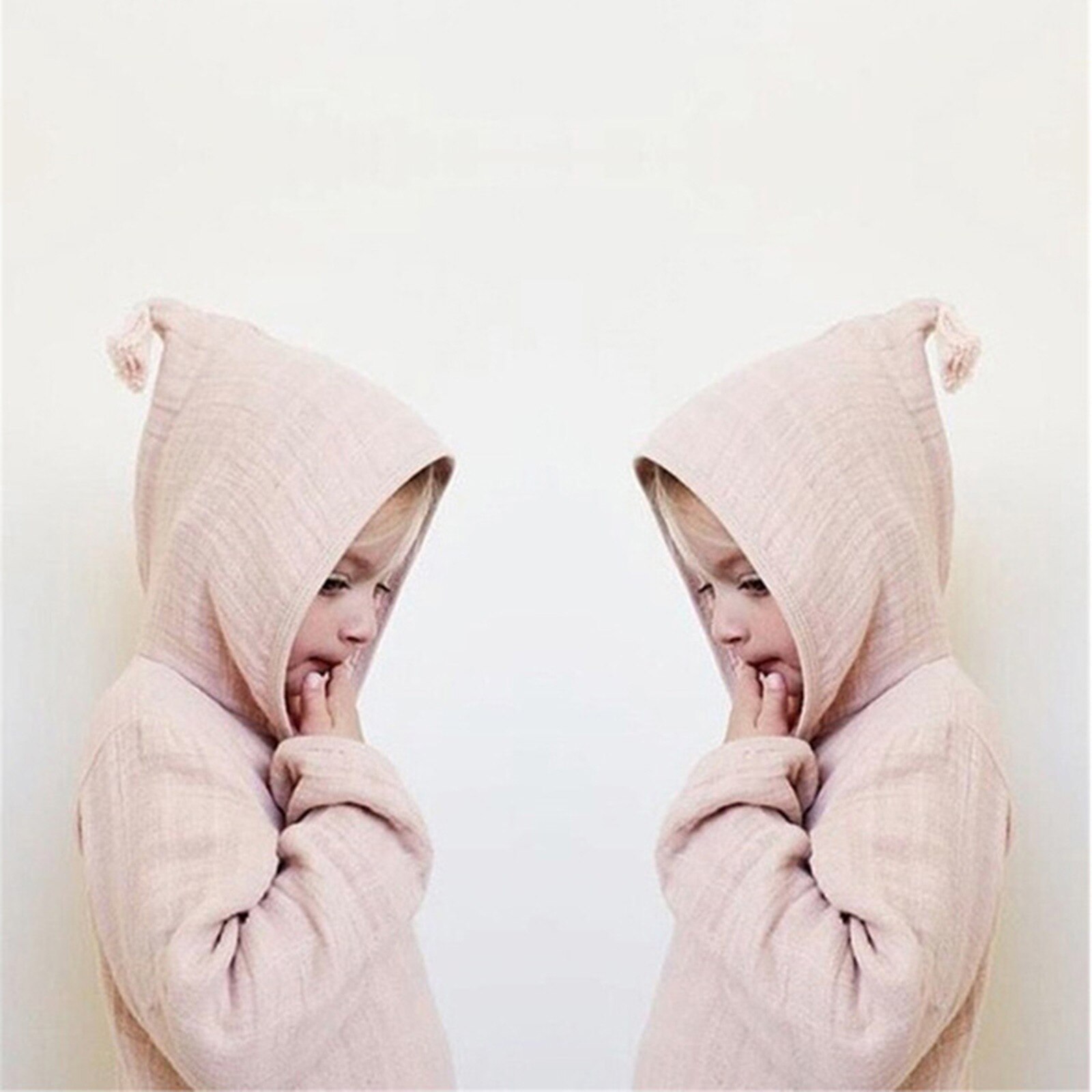 Spring Jassen Kids Meisjes Jongens Jassen Solid Warm Hooded Jas Outfits Kleding Kinderen Jassen Kinderen Bovenkleding Jassen Overjas: Roze / 100