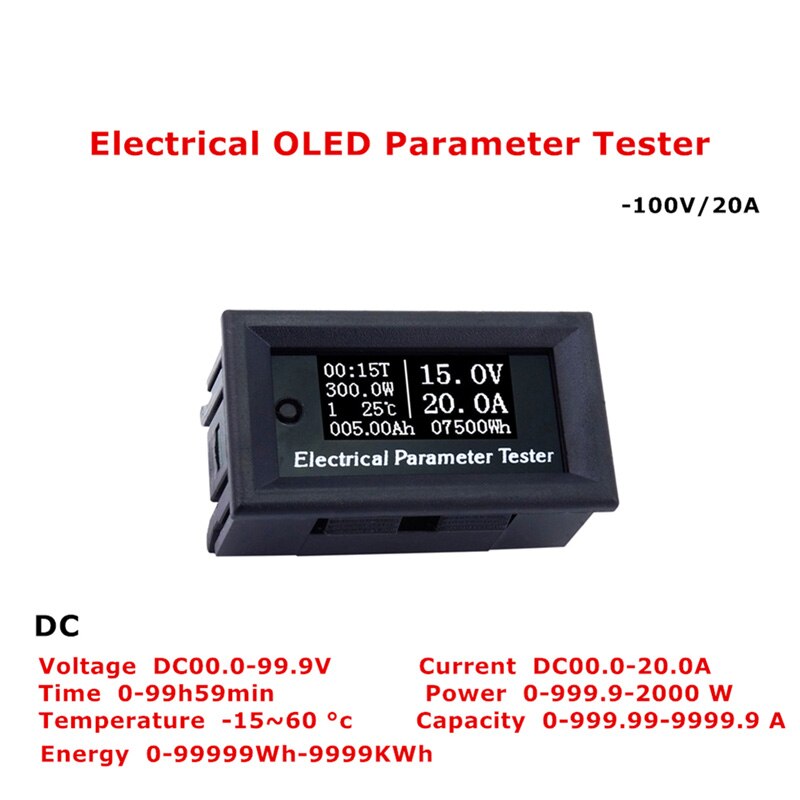 Multifunctionele Oled Tester Dc Spanning Huidige Frequentie Power Run Tijd Temperatuur Energie En Capaciteit Meter