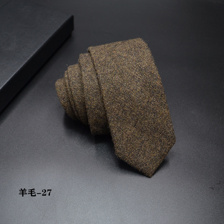 Wol Smalle Stropdas Voor Mannelijke Werk Casual Wedding Bruidegom 6 Cm Stropdassen Das Formele Neckcloth Bruidsjonkers Ties Mannen: 27