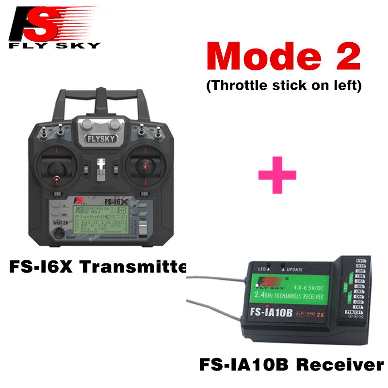 Original Flysky FS-i6X 10CH 2.4GHz AFHDS 2A RC Transmitter With FS-iA6B FS-iA10B FS-X6B FS-A8S Receiver For Rc Airplane Mode 2