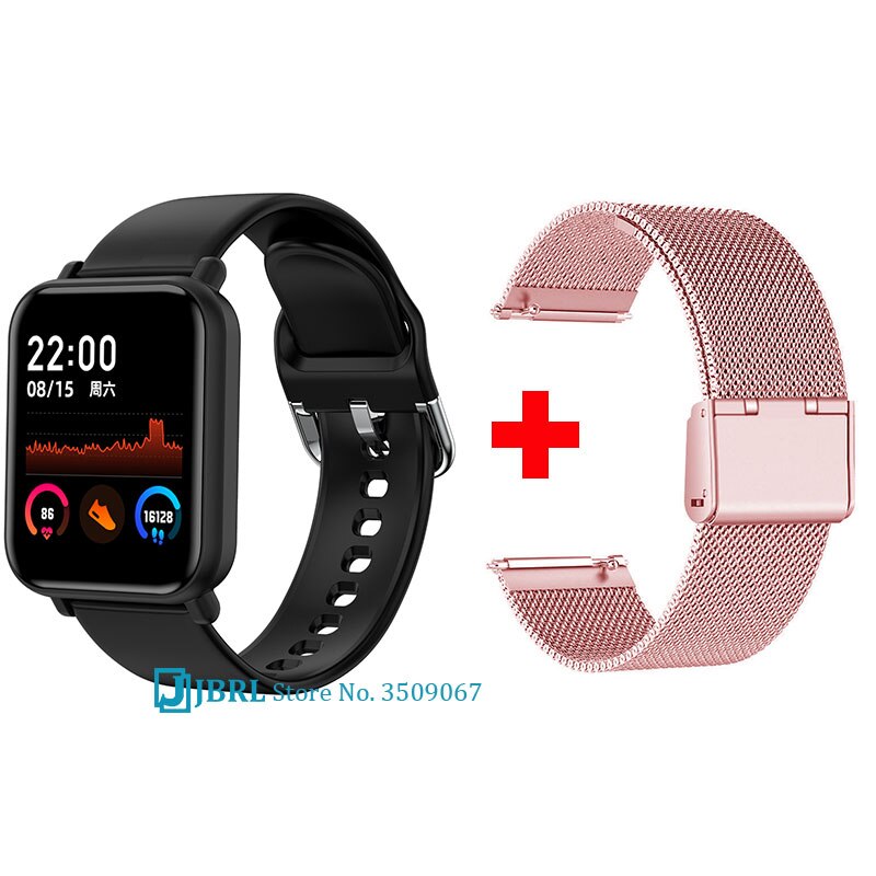 Melhor banda inteligente dos homens das mulheres pulseira inteligente rastreador de fitness para android ios smartband moda toque completo pulseira de pulso inteligente banda: black add strap 4