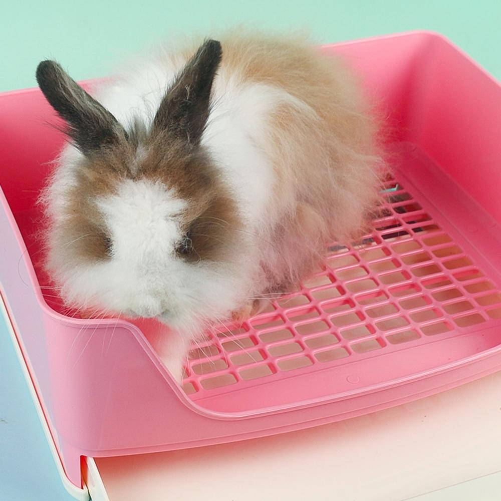Rabbit Potty Pet Rabbit Splash-proof Litter Mesh Box Potty Trainer with Drawer Corner Toilet Pet Products Home Garden