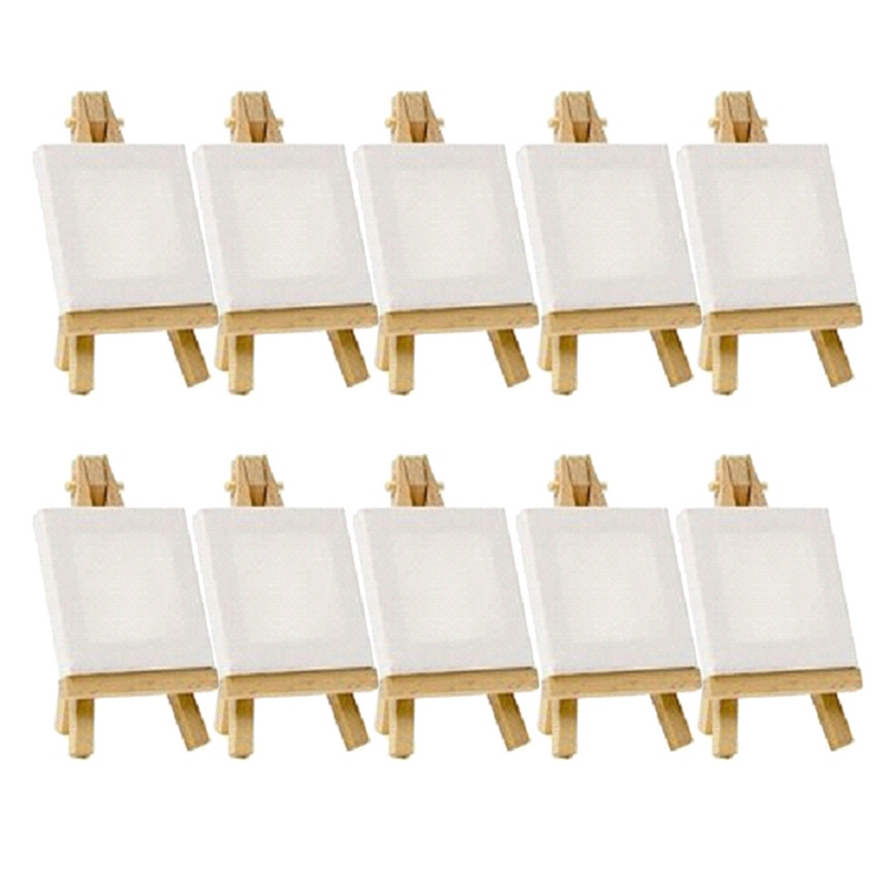 1 stk kunstnere tre mini staffeli mini lerret sett maleri håndverk diy tegning lite bord staffeli hjem dekorasjon