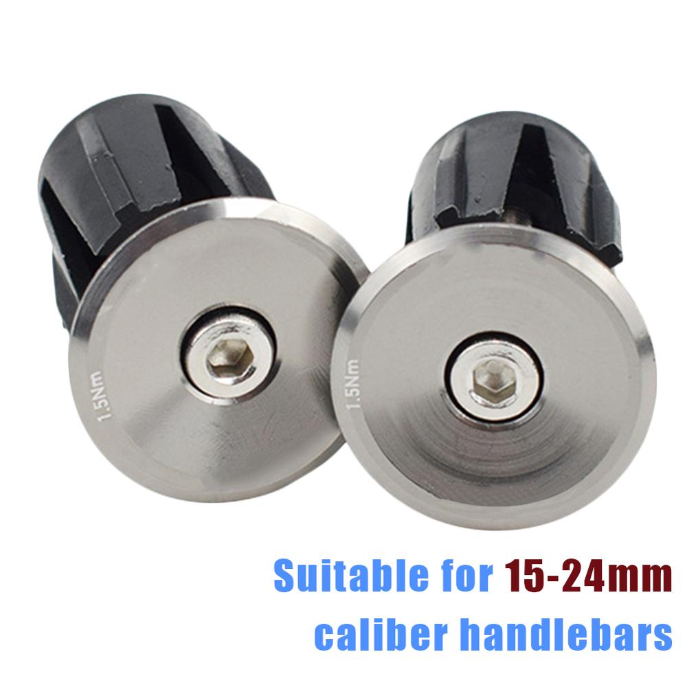 Tapones para manillar de bicicleta, accesorios para bicicleta de montaña y carretera, 1 par: Silver