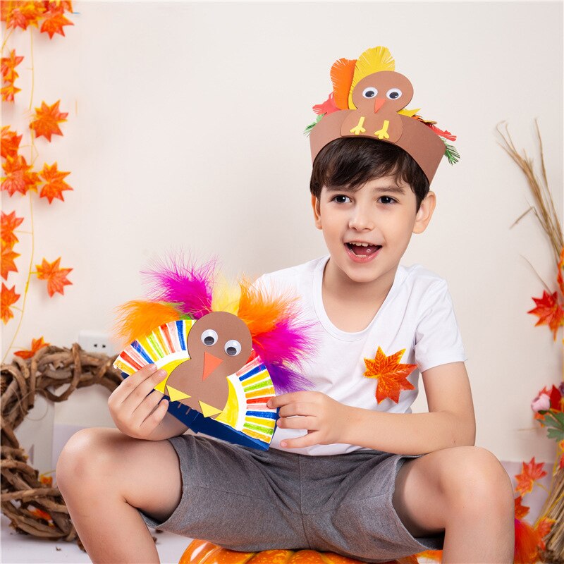 kindergarten lots arts crafts diy toys Turkey head ring crafts kids educational for children's toys girl/boy