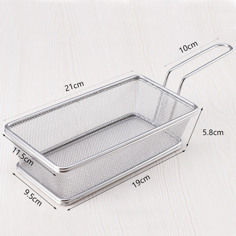 Friteuse Mand Netto Screen Franse Fry Frame Vierkante Filter Netto Versleutelen Vergiet Zeef Frituurmand Rvs Accessoires: 13