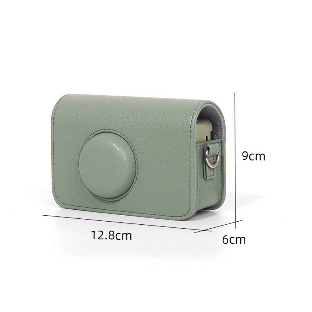 PU Leather Camera Bag with Shoulder Strap Anti-Scratch Protective Cover Solid Color Shockproof for KODAK EKTAR H35/F501/F9