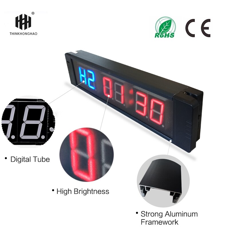 Salle de sport Chronomètre avec Télécommande pour la Forme Physique De Gymnase de Formation Idéal Intervalle Minuterie Horloge Avec Supports Muraux HORLOGE LED