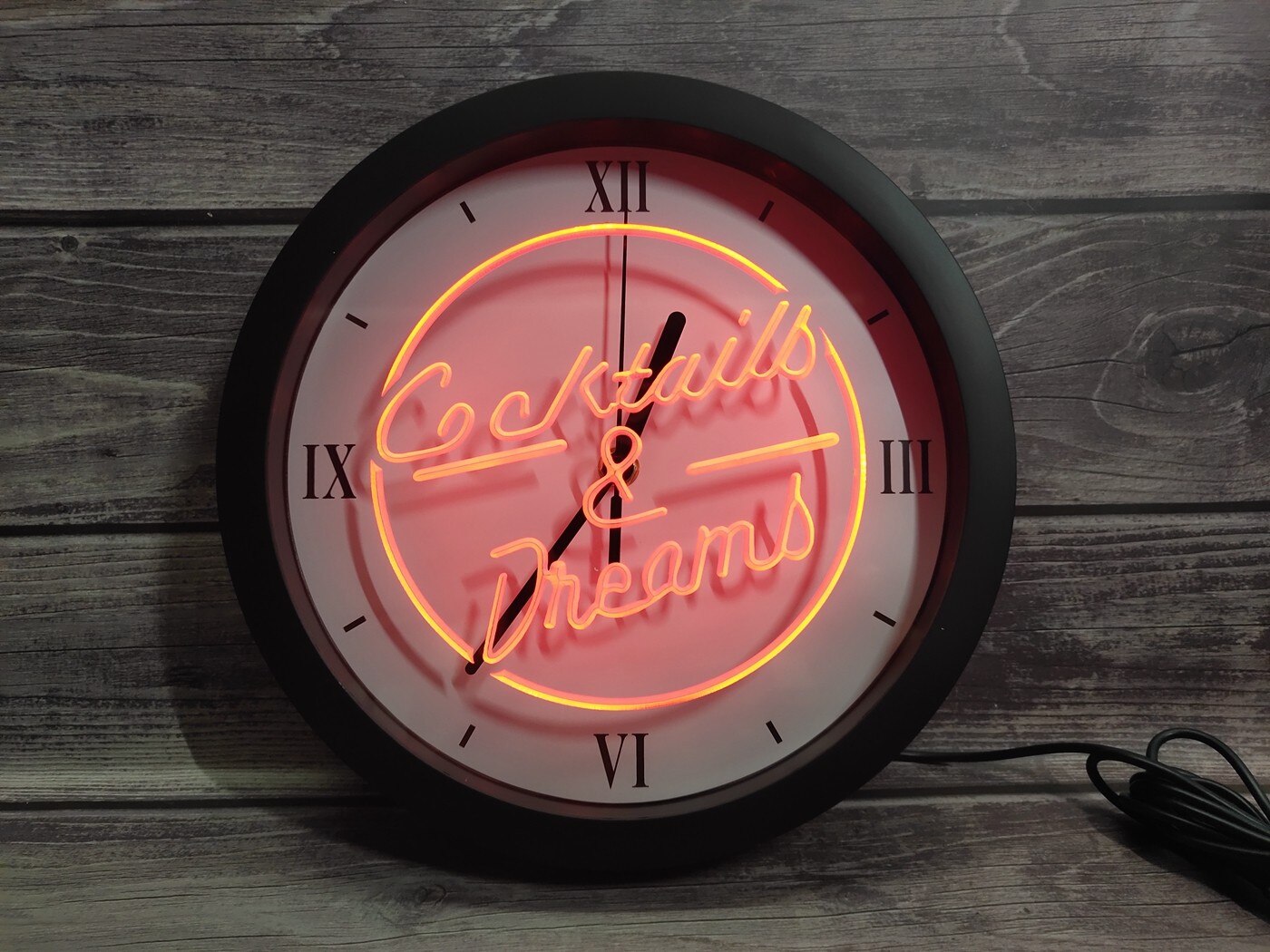 Horloge murale pour cocktail et Bar à bière, application de vin, rvb 5050 Led, enseignes lumineuses au néon, a0b079