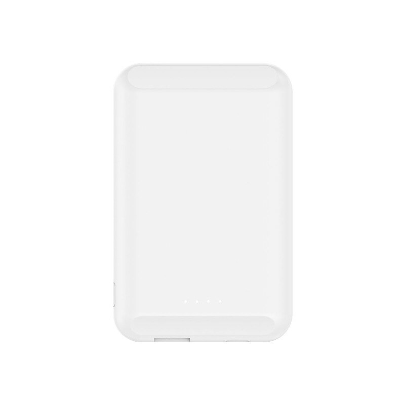 Caricabatterie Wireless Qi magnetico da 5000mAh Power Bank per Huawei iPhone 12 pro X Samsung S20 Poverbank batteria esterna Mini Powerbank: White