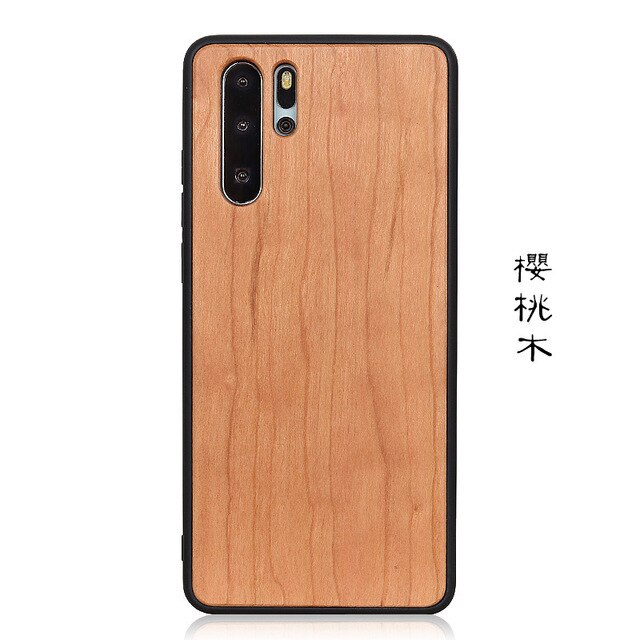 100% Natural Green Bamboo Wooden Hard Phone Cover For Huawei P30 Pro / P30 P40 Real Walnut Rosewood Cherry Wood Skin Cases: For Huawei P40 / Cheerywood