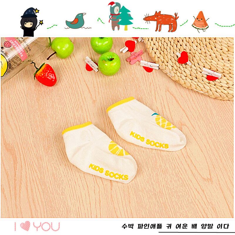 1 Pair Baby Anti Slip Newborn 4-36month Cotton Lovely Fruit pineapple watermelon Slippers Boy Girl Unisex Skid Socks kids