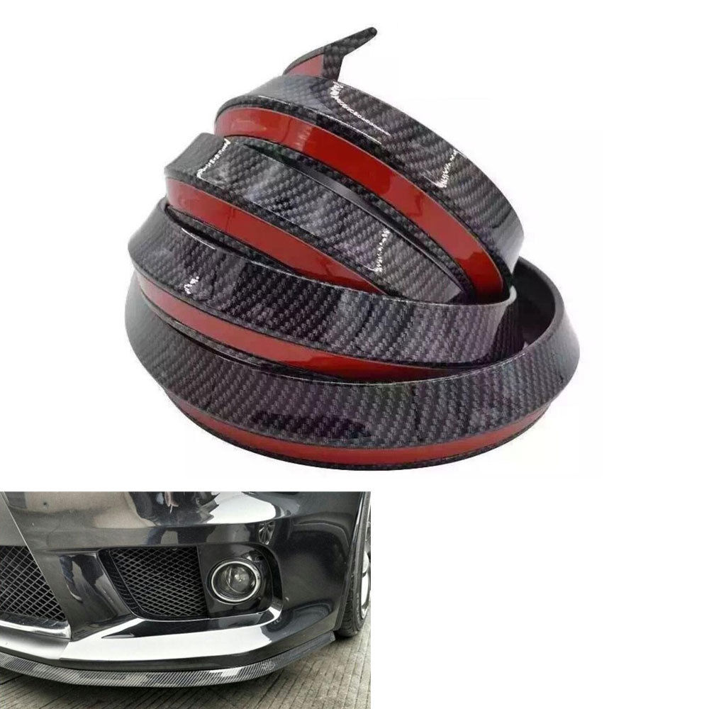 Universal Car Carbon Fiber Front Bumper Lip Splitter Chin Spoiler Trim Protector Car Accessories Black (black) I.38433600