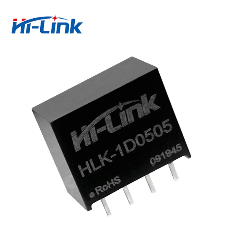 10 pcs/lot HLK-1D0505 5V 1W 200mA DC to DC 80% transfer 4:1 wide voltage input power supply modules