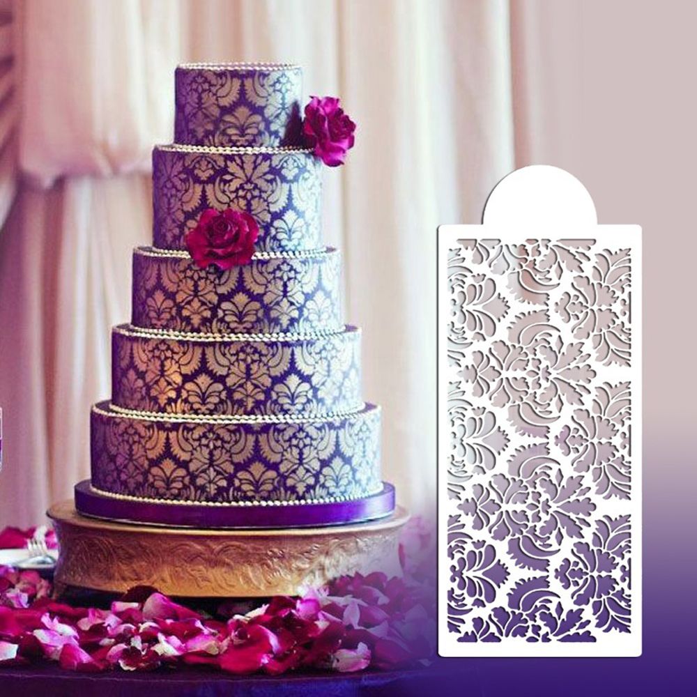1pc pene damask blonder kant kake side cupcake sjablong sugarcraft dekorasjon bakeverktøy hjemmebaking side dekor form