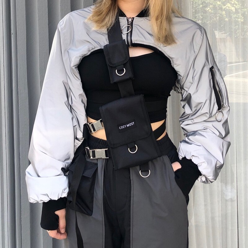 Tide Cool Couple Chest Bag Waist Pack Vest Streetwear Bag Street Chest Bag Casual Shoulder Messenger Bag: Default Title