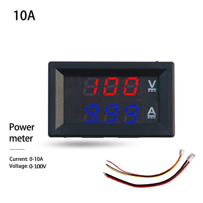 Digital Voltmeter KWS DC 0-200 DC Energy Power Meter LED AC Wattmeter Electric Meter With Reset Function 0-100A: DC100V 10A