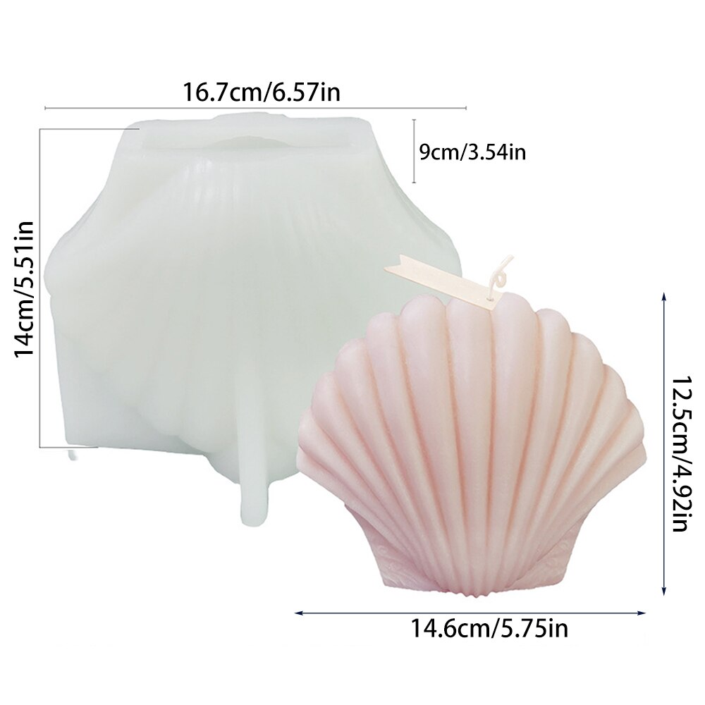 Leaf-Vormige Zeewier Shell Geurende Kaars Siliconen Mal Diy Handgemaakte Zeep Gips Hars Maken Mould Home Decoratie Ornamenten: Shell