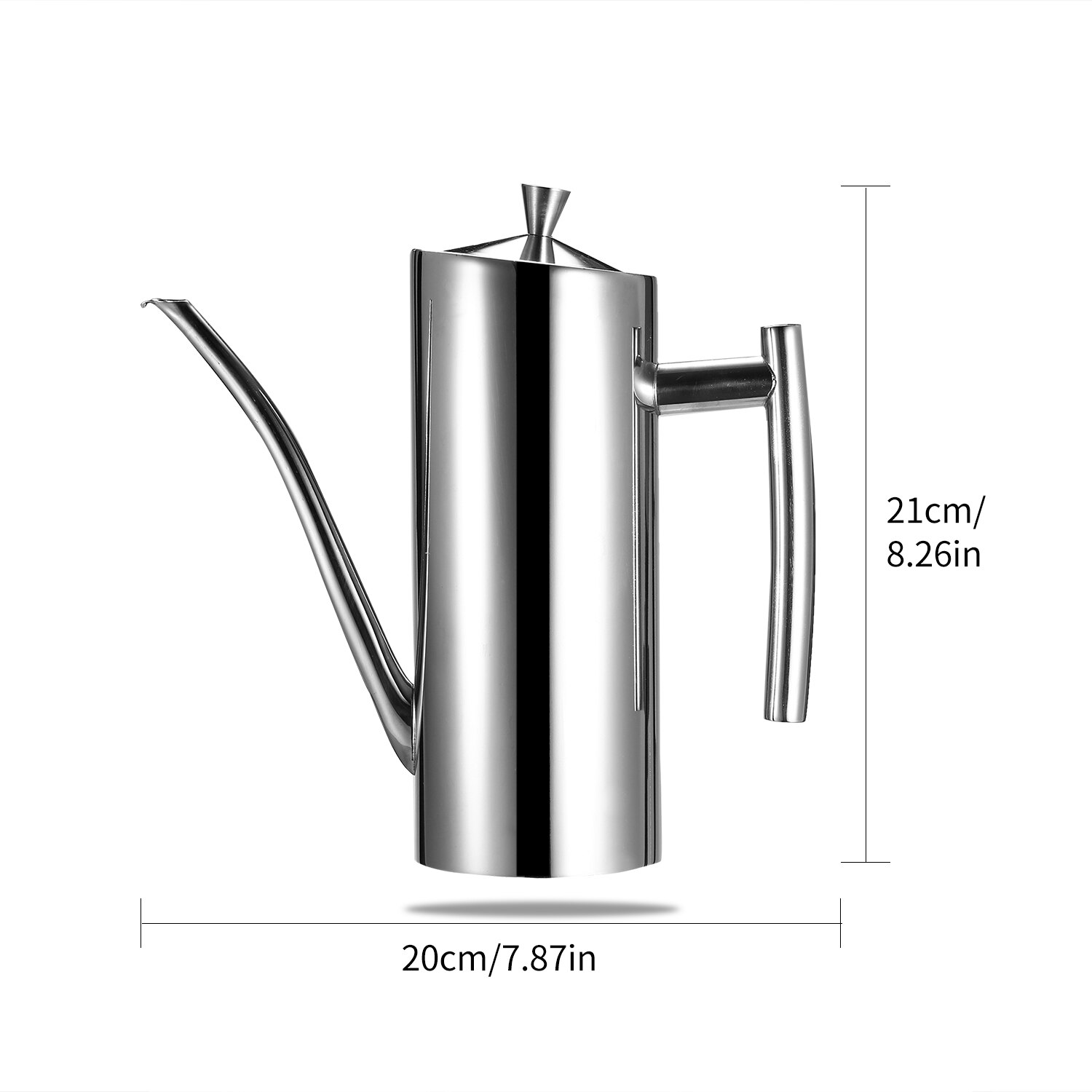 304 Stainless Steel Oil Can Drizzler Cruet Pot Flagon Olive Oil Dispensor with Drip-Free Spout Lid Cap Handle