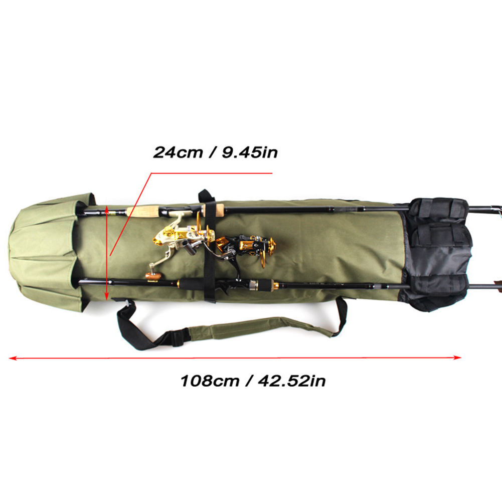 Fishing Rod Bag Oxford Cloth Cylinder Fishing Reel Carrier Tackle Storage Bag Fish Gear Carry Storage Carrier Case