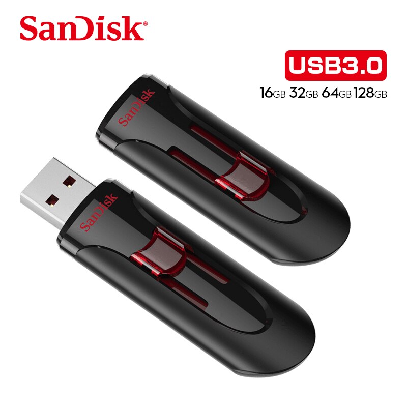 Sandisk Originele Cruzer Glide 3.0 Usb Flash Drive CZ600 16Gb 32Gb 64Gb 128Gb 256Gb Geheugen stok Pen Drive U Stok Intrekbare