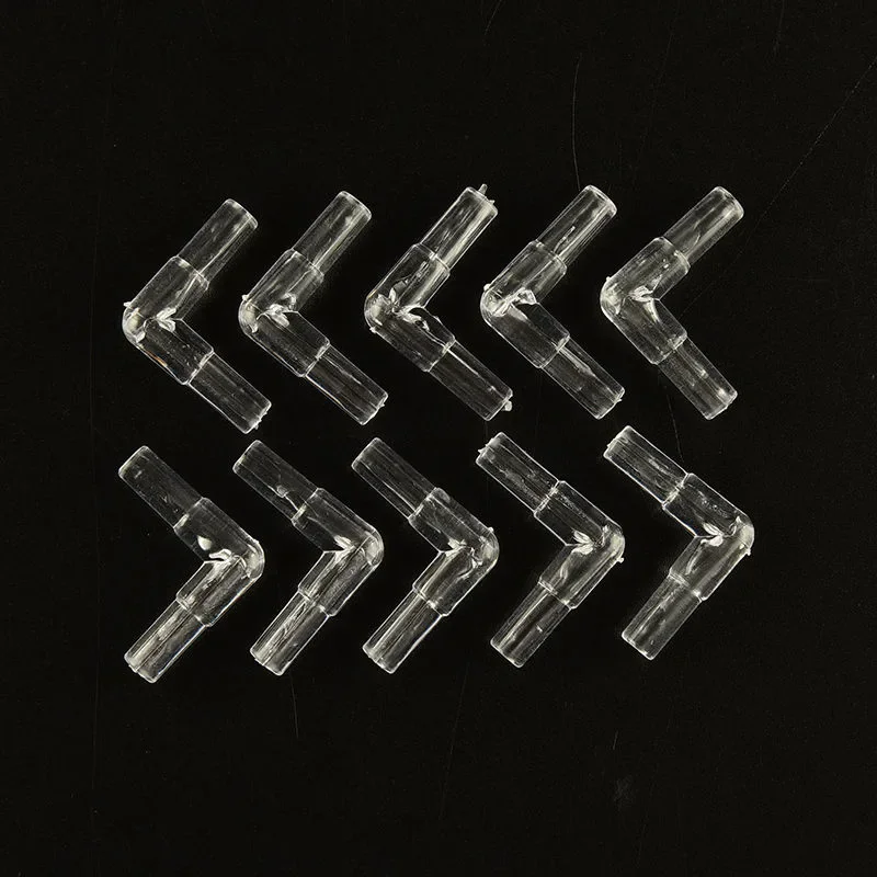 Conector de codo transparente de 10X 4mm, conector de tubo de línea de aire de acuario de plástico para pecera, accesorios profesionales geniales