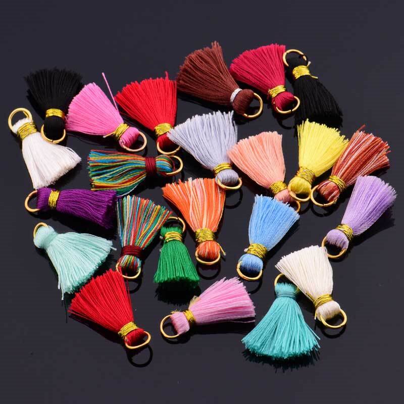 30PCS Mini Polyester Silk Tassel DIY Boho Jewelry Making Supplies Bracelet Necklace Finding Fringe Trim Pendants Small Tassels