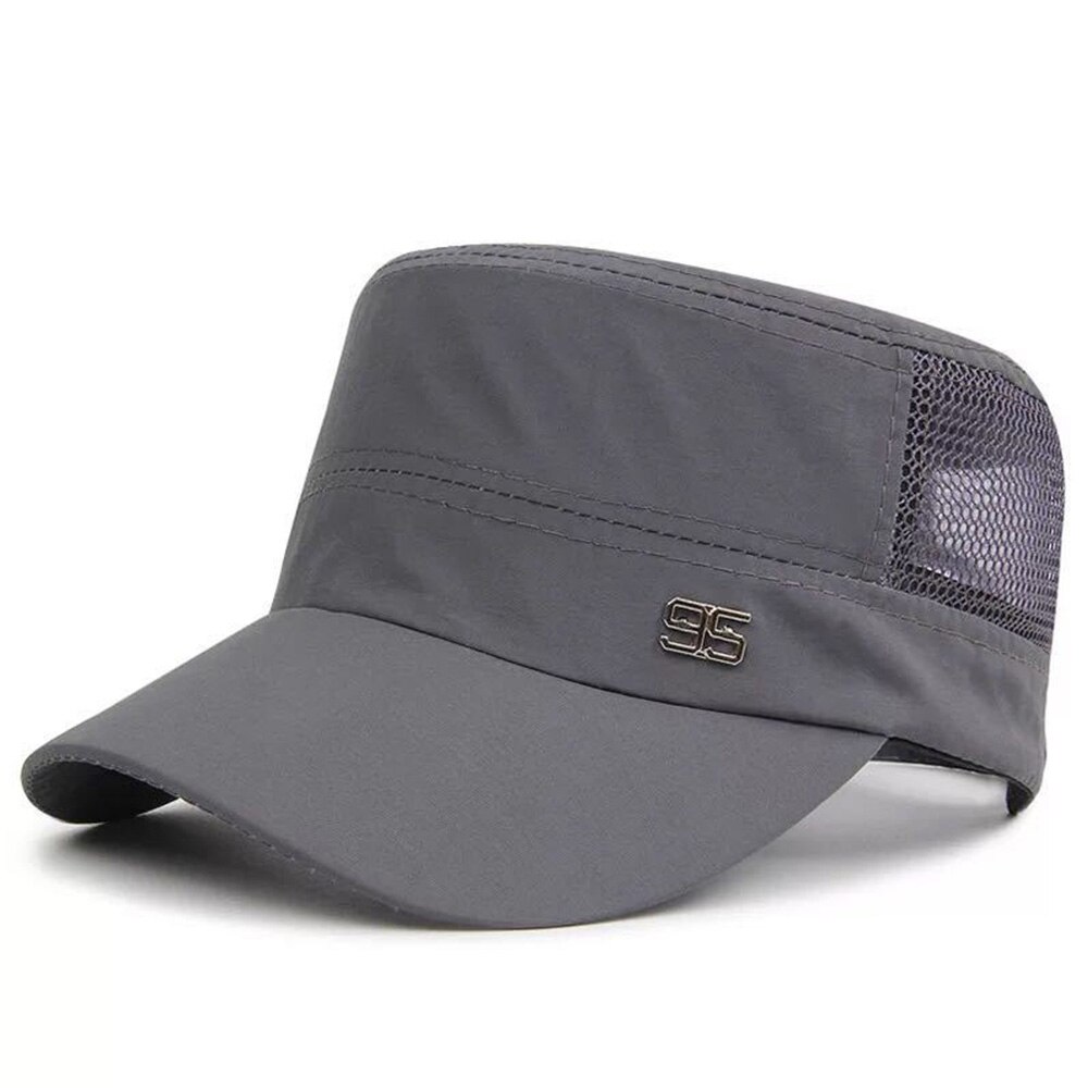 Zomer unisex heren baseballpetten dames ademend mesh snapback petten heren trucker petten: Donkergrijs