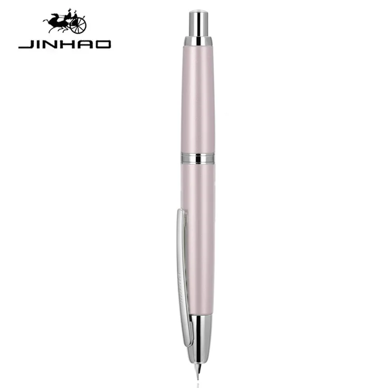 JINHAO 10 pluma estilográfica de prensa, punta retráctil EF/F de Metal con Clip, convertidor de pluma de tinta para escribir, suministros escolares, papelería PK A1 A2