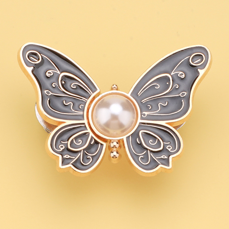 1 par de botones de cintura de mariposa ajustables para apretar la cintura de pantalones vaqueros faldas cintura reducir hebillas No requiere costura: Latón envejecido