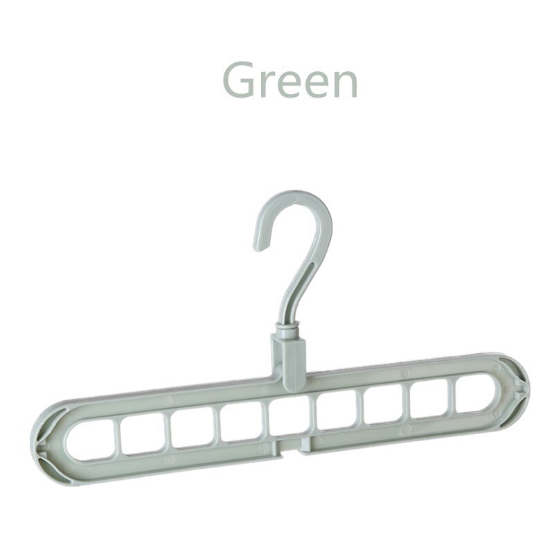 Magic Multi-port Support Circle Clothes Hanger Clothes Drying Rack Multifunction Plastic Clothes Hangers Home Storage Hangers: Green