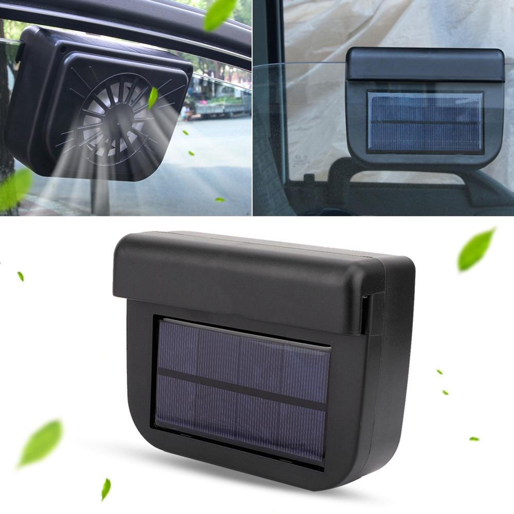 universal Solar Power Car Cooling Ventilation System Heater Exhaust Fan Car Black Air Vent Fan fit for trolleys trucks trucks