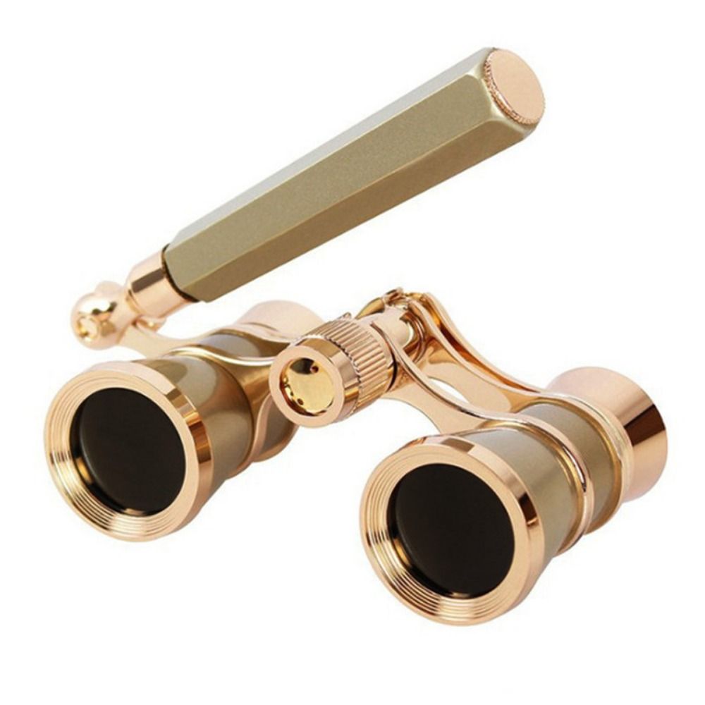 Optical BK9 Opera Glasses Lightweight Compact 3X Musical Concert Telescope Adjustable Handle Extendable Pocket Binoculars Women: black