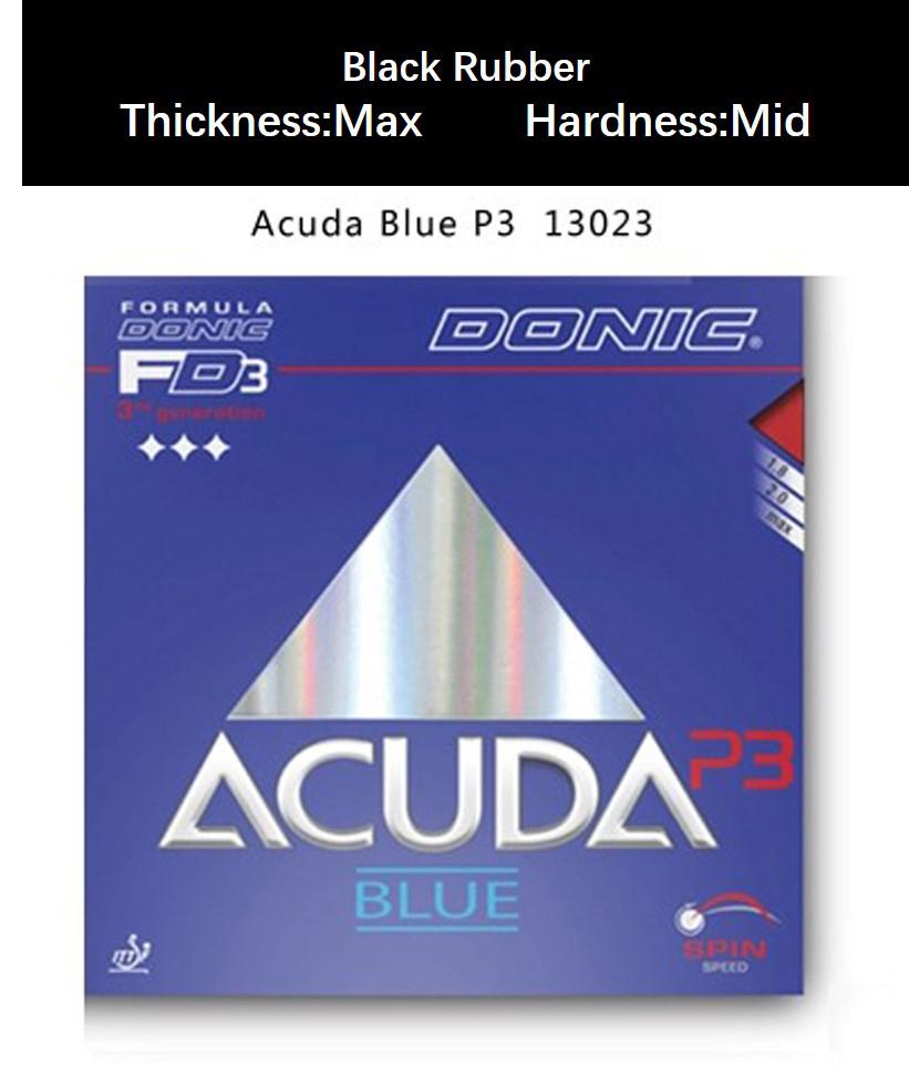 100% originale Donic tennis Da Tavolo Gomme Donic Acuda Blu P1 P2 P3 Brufoli in BLU SPUGNA gomme MAX: P3 nero