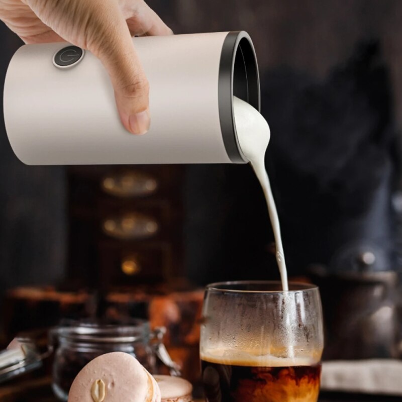 Electric Milk Frother Machine Warmer 550W Auto 240Ml Stainless Steel