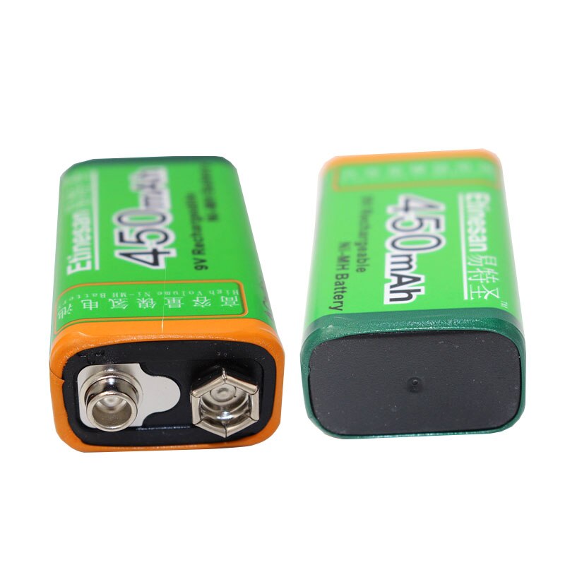 Etinean 2 stks 9 v 450 mAh Oplaadbare Ni 9 Volt Nimh-batterij + Universele 9 v AA AAA 18650 Cr123a Batterij Oplader