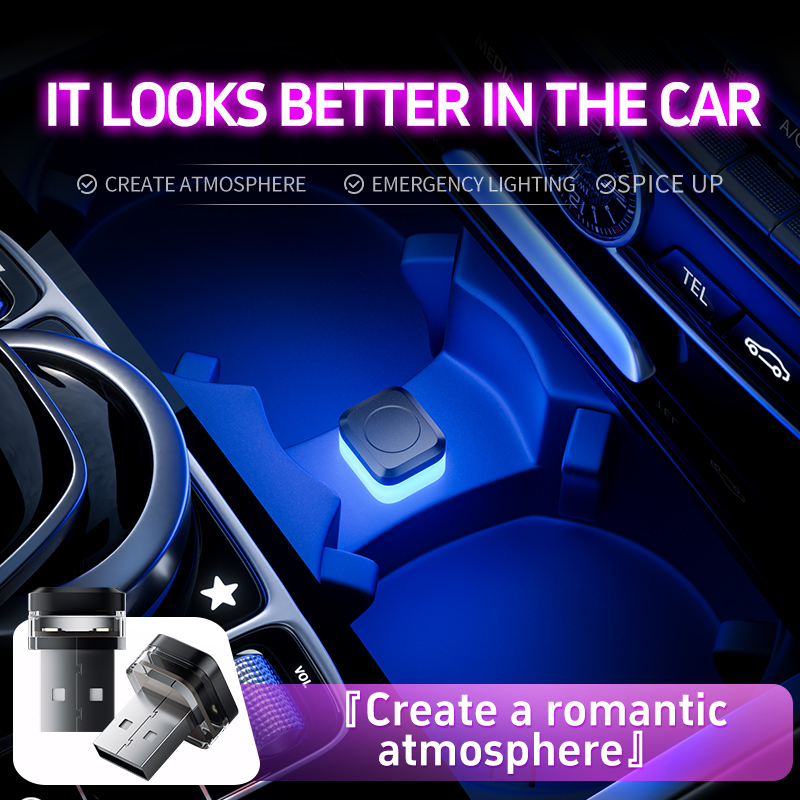 USB Car Interior Ambient Atmosphere Light LED Signal Lights Auto Reading Lamp Decorations Night Lights Interior Accessories