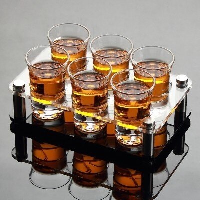 Spiritus shotglas sæt med holder hylde  b52 bomber regnbue cocktail vinglas husholdningsbar ktv club party bullet cup: A 6 kopper  (40ml)