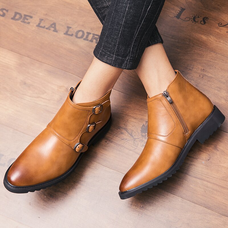 Herrstövlar vardagliga retro herrskor utomhus ankelstövlar vardagliga klassiska botas arbetsskor företag famal boots herr zapatos