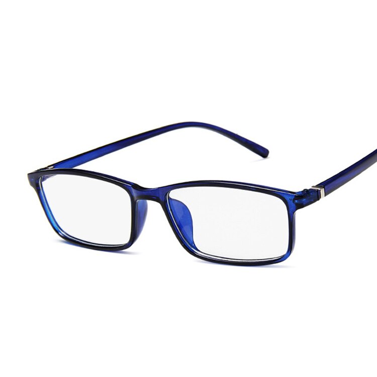 Mænd brillestel gennemsigtigt brillestel kvinder vintage firkantet klart glas briller optisk brillestel: Mørkeblå