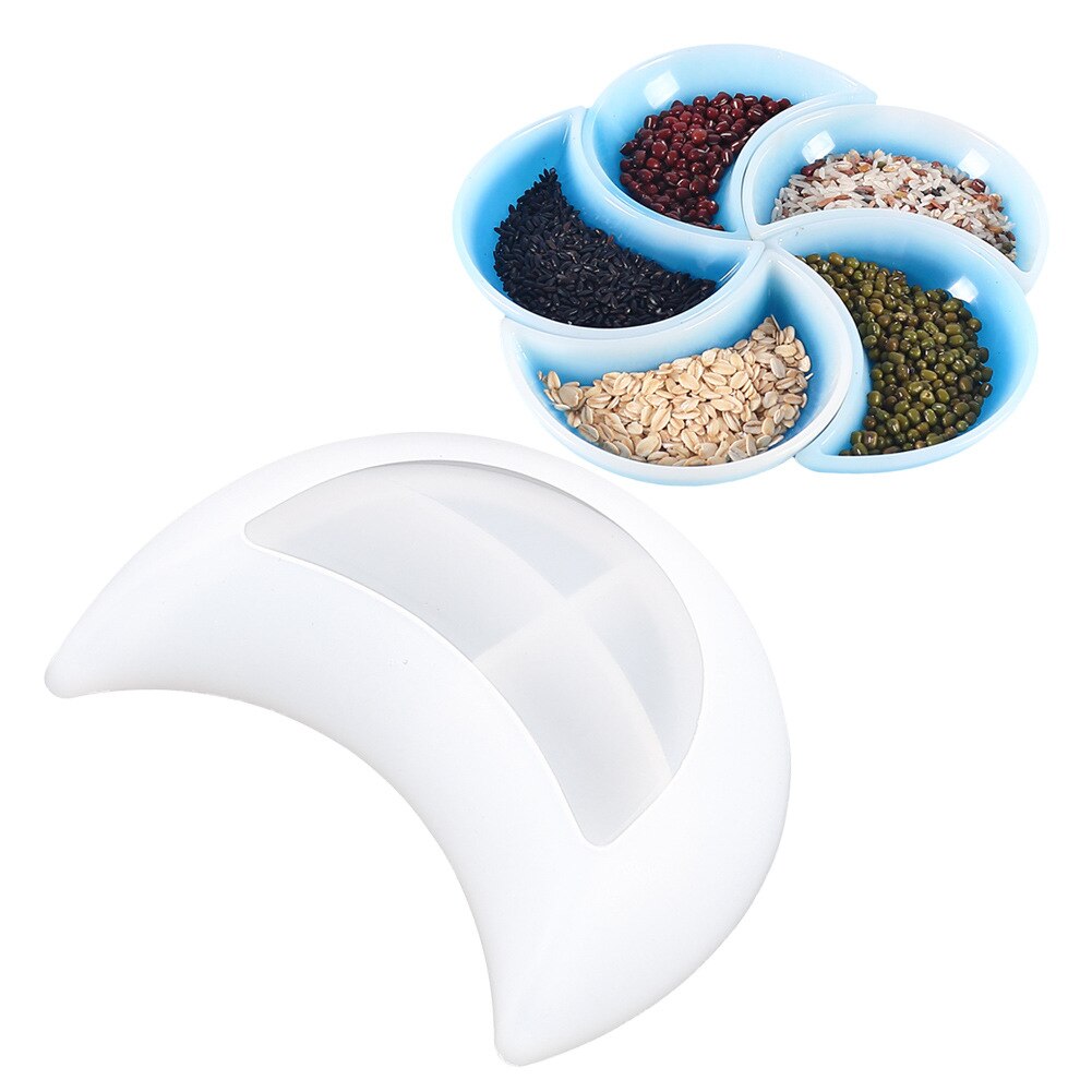 Leuke Maan Vorm Fruit Schotel Siliconen Mal Diy Sieraden Opbergvak Coaster Asbak Craft Casting Epoxyhars Mal Home Decor