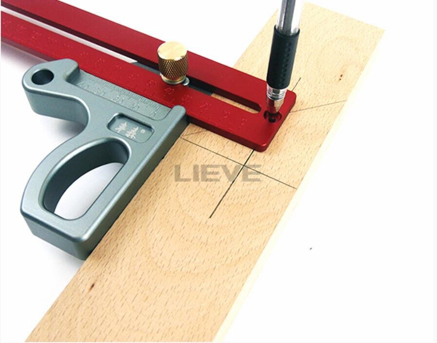 200/300/400mm 45 degree ruler Aluminum marking Ruler Height Ruler Woodworking Scriber Woodworking Scribe Gauge Measuring Tool