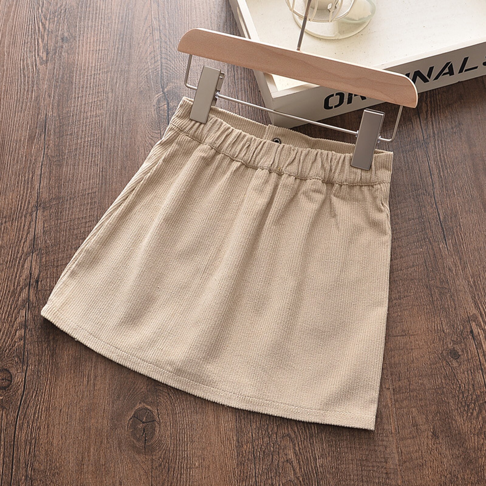 Jupe pour bébés et enfants filles, robe polyvalente demi-longueur enveloppante de fesses en velours côtelé pour enfants