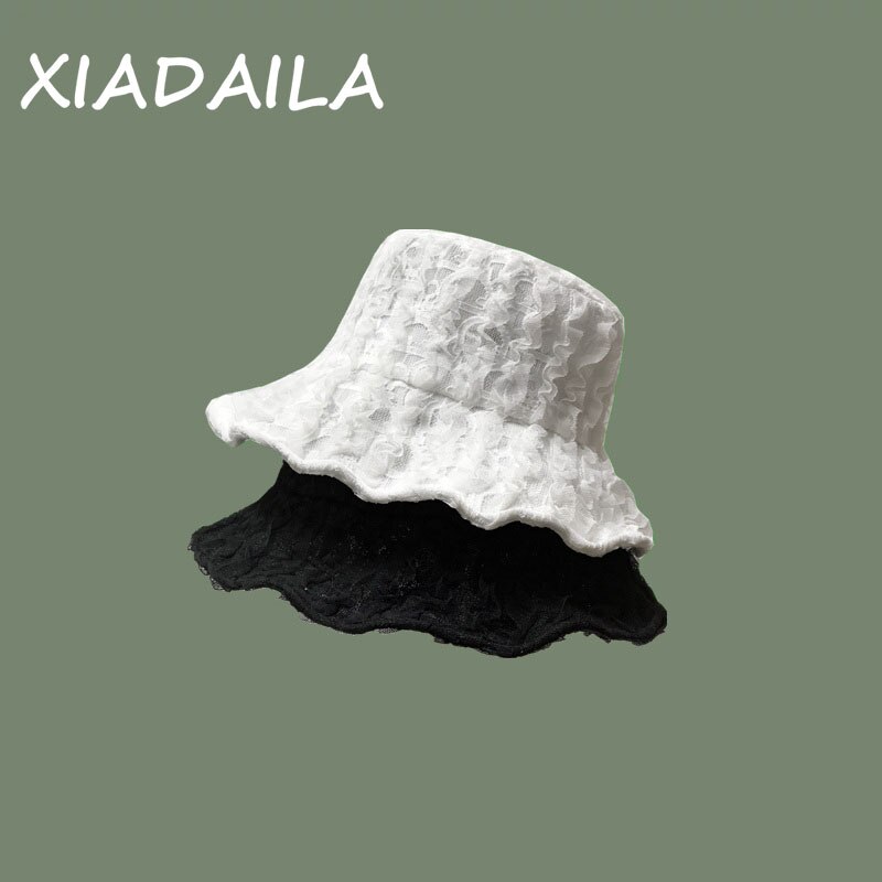 Sombrero de encaje suave para mujer, sombrero de ala ancha con flores, flexible, para verano,