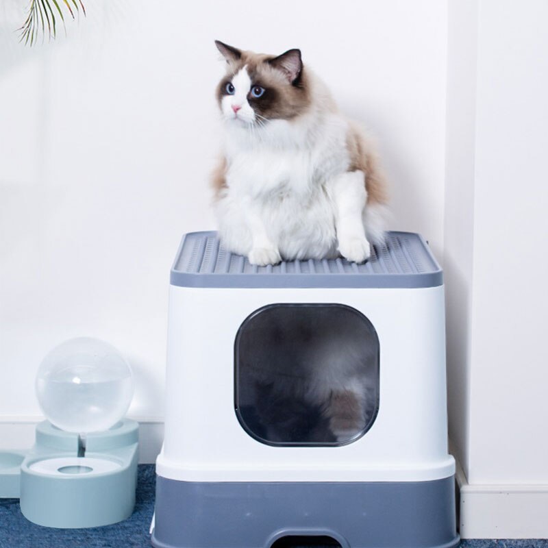 Kattenbak Top Entry Kat Zandbak Grote Capaciteit Wc Lade Gesloten Splash Lade Stijl Lade Wc Catlitter Lade Cattoilet kattenbak